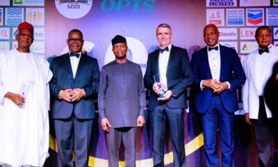 Vice President Yemi Osinbajo, SAN, delivers the keynote address at the 60th Anniversary Dinner of the Oil Producers Trade Section (OPTS) of the Lagos Chamber of Commerce and Industry (LCCI)