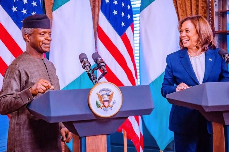 Vice President Yemi Osinbajo and Vice President Kamala Harris in the White House during the visit of the former to the US