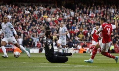 Gabriel Martinelli gave Arsenal the lead after 58 seconds and the Brazilian has been directly involved in eight goals in his past seven Premier League games at Emirates Stadium