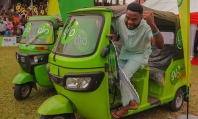 Kelvin Tochukwu won a tricycle at the Glo-sponsored Ofala Festival