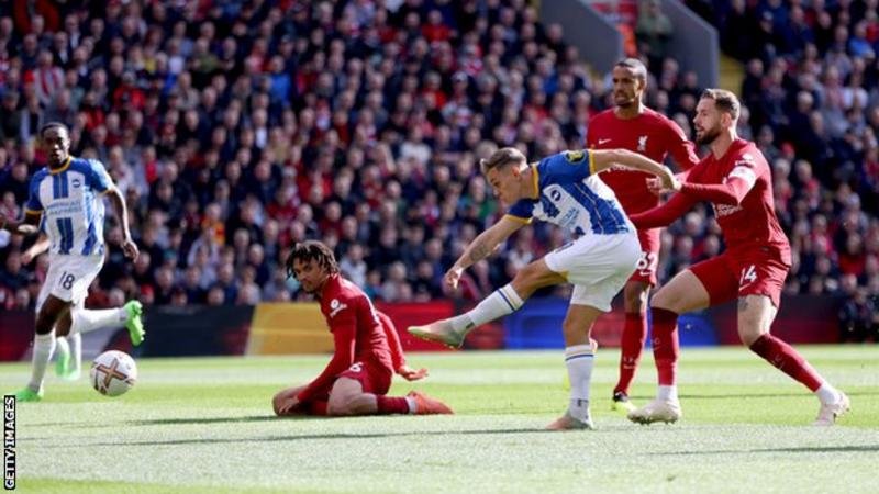 Leandro Trossard became the first visiting player to score a first-half double at Anfield in the Premier League since October 2008, when Wigan's Amr Zaki netted twice before half-time against Liverpool