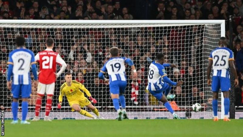 Brighton's Danny Welbeck scored 32 goals in 126 appearances in all competitions for Arsenal between 2014 and 2019