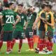Mexico's Henry Martin, Uriel Antuna and Jesus Gallardo look dejected after the match as Mexico are eliminated from the World Cup REUTERS