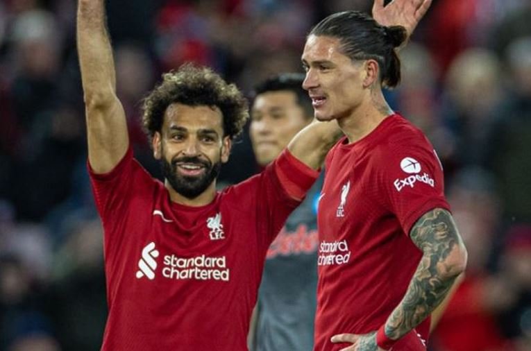 Liverpool's Mohamed Salah and Darwin Nunez scored late goals against Napoli