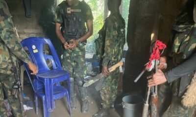 Nigerian soldiers ransack a hideout for terrorists in Abia state