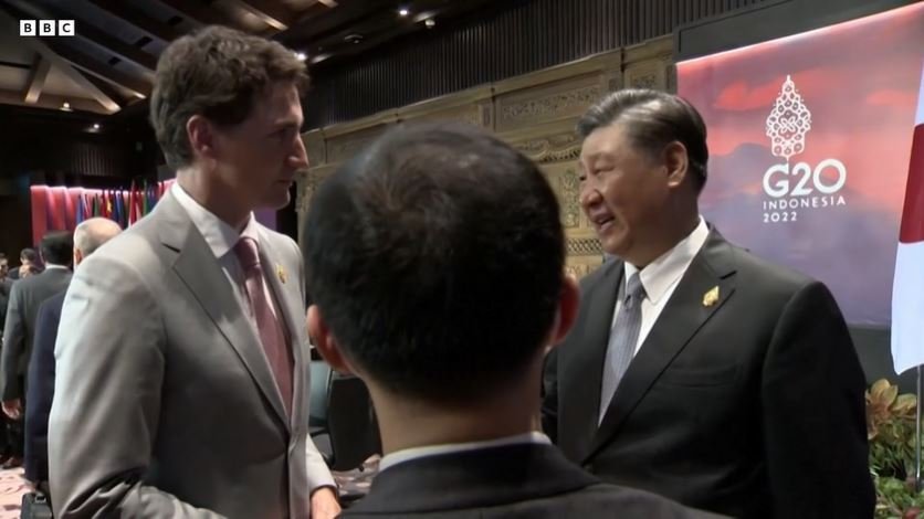 Prime Minister Justin Trudeau of Canada and President Xi Jinping of China in Bali