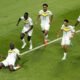 Senegal's Kalidou Koulibaly celebrates scoring their second goal with teammates