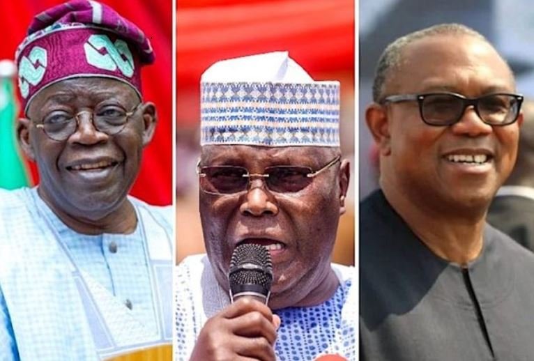 The three leading presidential candidates are Bola Tinubu of APC; Atiku Abubakar of PDP and Peter Obi of Labour Party