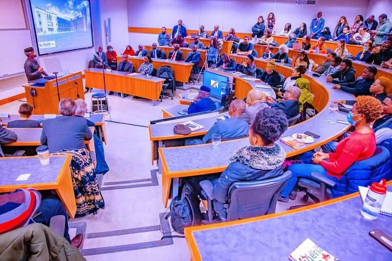 Africa, Vice President Yemi Osinbajo giving a lecture at Charleston University