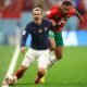 France's Antoine Griezmann in action with Morocco's Sofiane Boufal