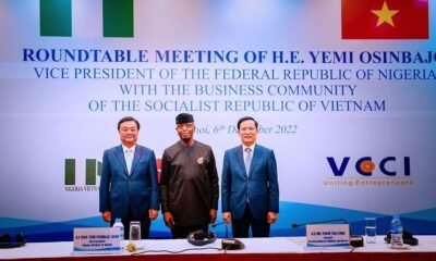 Vice President Yemi Osinbajo SAN attends the Nigerian-Vietnam roundtable Business Forum at Vietnam Chamber of Commerce, Vietnam 6th Dec, 2022