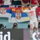 Xherdan Shaqiri celebrated in front of the Serbia fans behind the goal