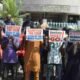 NYCN, CSO protest at CBN headquarters, Emefiele's resignation in demand