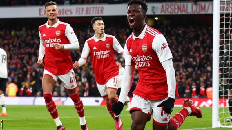 Eddie Nketiah scored Arsenal's equaliser in the first half after Manchester United had taken the lead through Marcus Rashford
