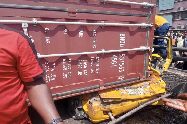 The brake failure of the loaded truck led to an accident