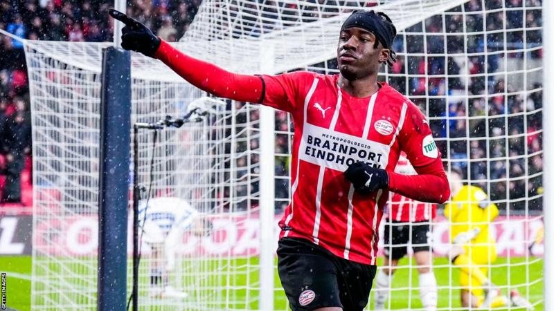 Noni Madueke joined PSV from Tottenham aged 16 in June 2018