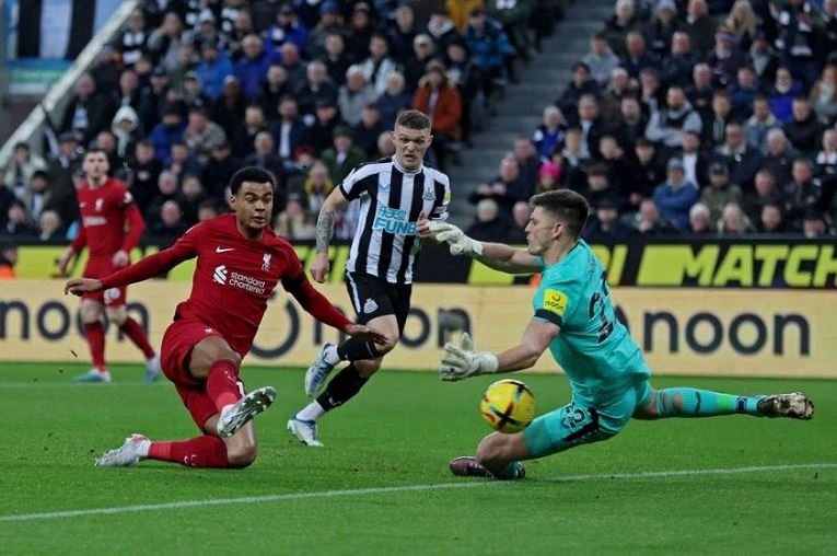 Liverpool's Cody Gakpo scores their second goal