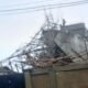 A side view of the collapsed building in Apapa, Lagos state