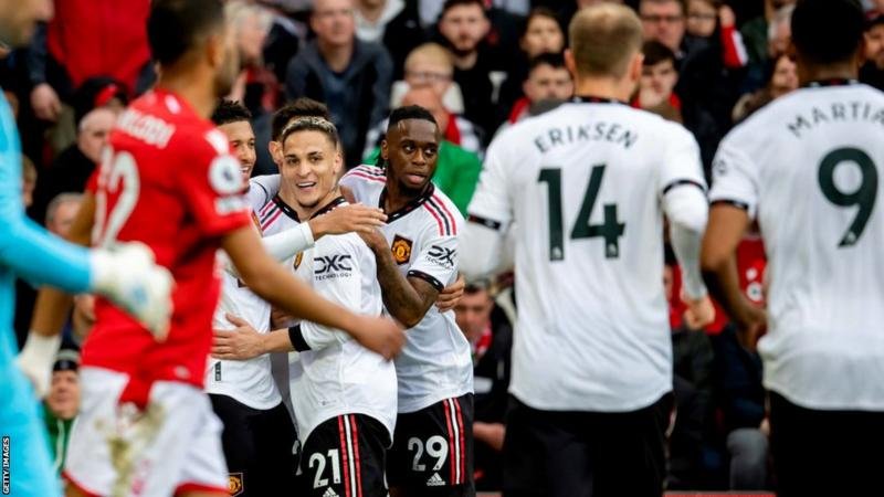 Antony's goal was his first in the Premier League since 9 October Nottingham Forest