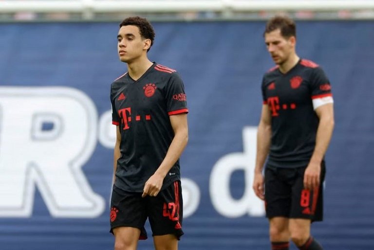 Bayern Munich's Jamal Musiala looks dejected after the match REUTERS/Heiko Becker