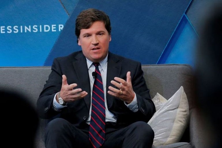 Fox personality Tucker Carlson speaks at the 2017 Business Insider Ignition: Future of Media conference in New York, U.S., November 30, 2017. REUTERS/Lucas Jackson