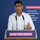 Prime Minister Rishi Sunak speaking during a press conference as he gives an update on the progress made in the six months since he introduced the Illegal Migration Bill under his plans to "stop the boats", at Western Jet Foil in Dover, Britain. Picture date: Monday June 5, 2023. Yui Mok/Pool via REUTERS Migrants