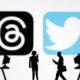 Meta Threads and Twitter app logos are seen in this illustration taken, July 6, 2023. REUTERS/Dado Ruvic/Illustration