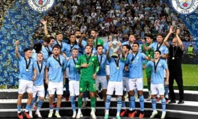Man City celebrate UEFA Super Cup Sports Betting