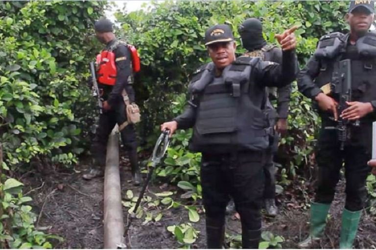 Navy destroys illegal refinery site in Rivers