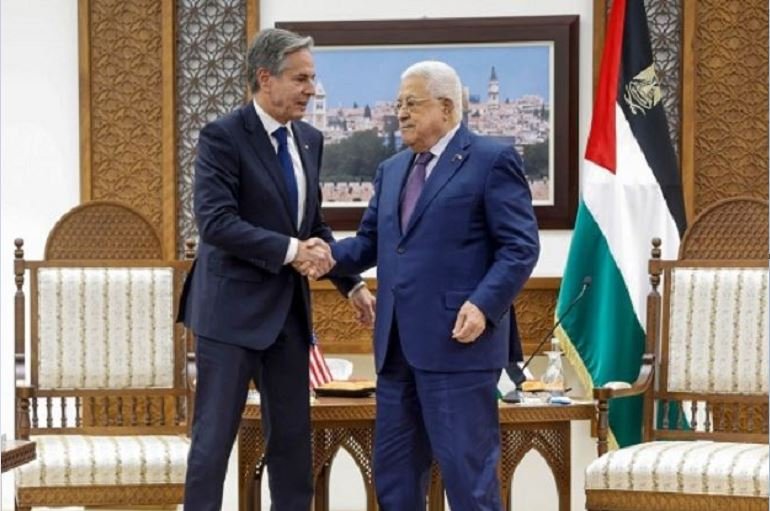 Blinken meets Palestine president Abbas in surprise West Bank visit Gaza Israel