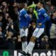 McNeil celebrates with Doucoure after he put Everton ahead against Chelsea at Goodison Park