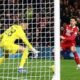 Middlesbrough's Hayden Hackney strikes the ball past Chelsea's Đorđe Petrović in goal