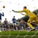 Everton's Jarrad Branthwaite scores their second goal past Tottenham Hotspur's Guglielmo Vicario