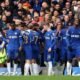 Chelsea players celebrate the Noni Madueke's winner against Leicester City in the FA Cup