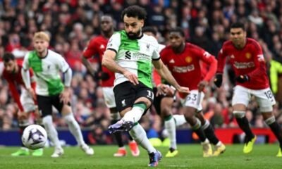 Liverpool's Mohamed Salah is the first player to score in four consecutive Premier League away appearances against Manchester United