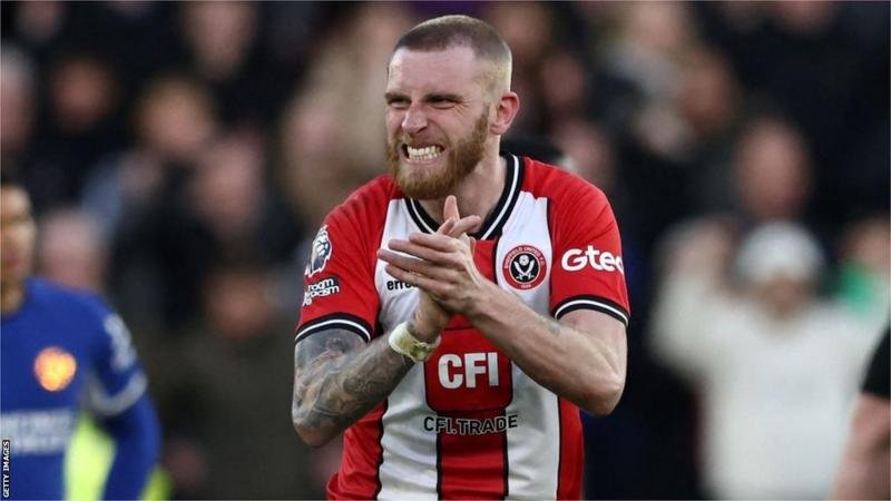 Oli McBurnie scored his sixth goal in the English Premier League this season against Chelsea