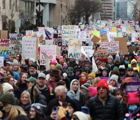 Thousands protest ahead Trump’s inauguration in Washington