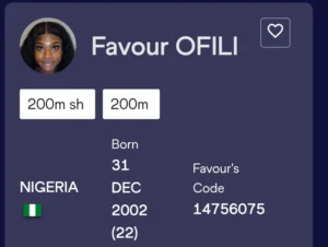 Ofili still Nigerian athlete on World Athletics website despite rumoured switch to Turkey