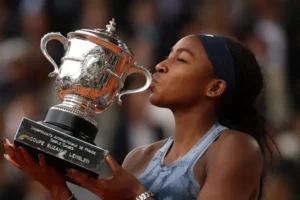 Gauff is the first American to win Roland Garros since Serena Williams in 2015