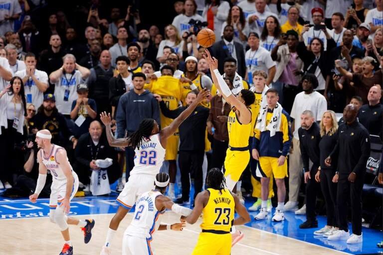 Tyrese Haliburton sank the hearts of OKC and their fans has he scored the last points that handed Indiana Pacers Game 1 in the NBA Finals