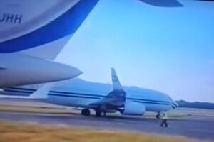 Buhari’s body airborne from London
